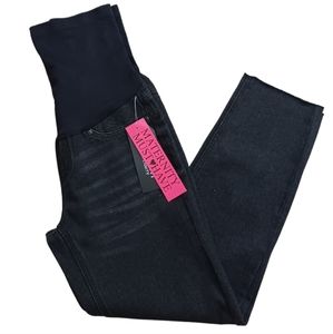 BLUE SAVVY Maternity "Full Panel, Comfort Waistband" black denim jeans. SMALL